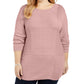 Karen Scott Women's Plus Knit Tunic Pink Size 3X