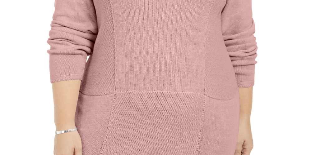 Karen Scott Women's Plus Knit Tunic Pink Size 3X