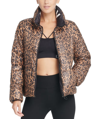 DKNY Women's Sport Reversible Puffer Jacket Black Size Medium