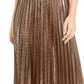 Alfani Women's Pleated Metallic Midi Skirt Brown Size XX-Large
