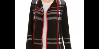 Charter Club Women's Petite Open-Front Cardigan Black Size PS
