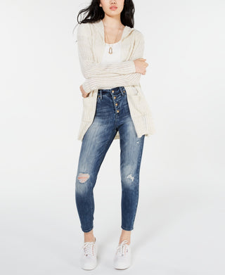 American Rag Juniors'' Drop-Shoulder Cardigan Sweater Lt Beige Size Small