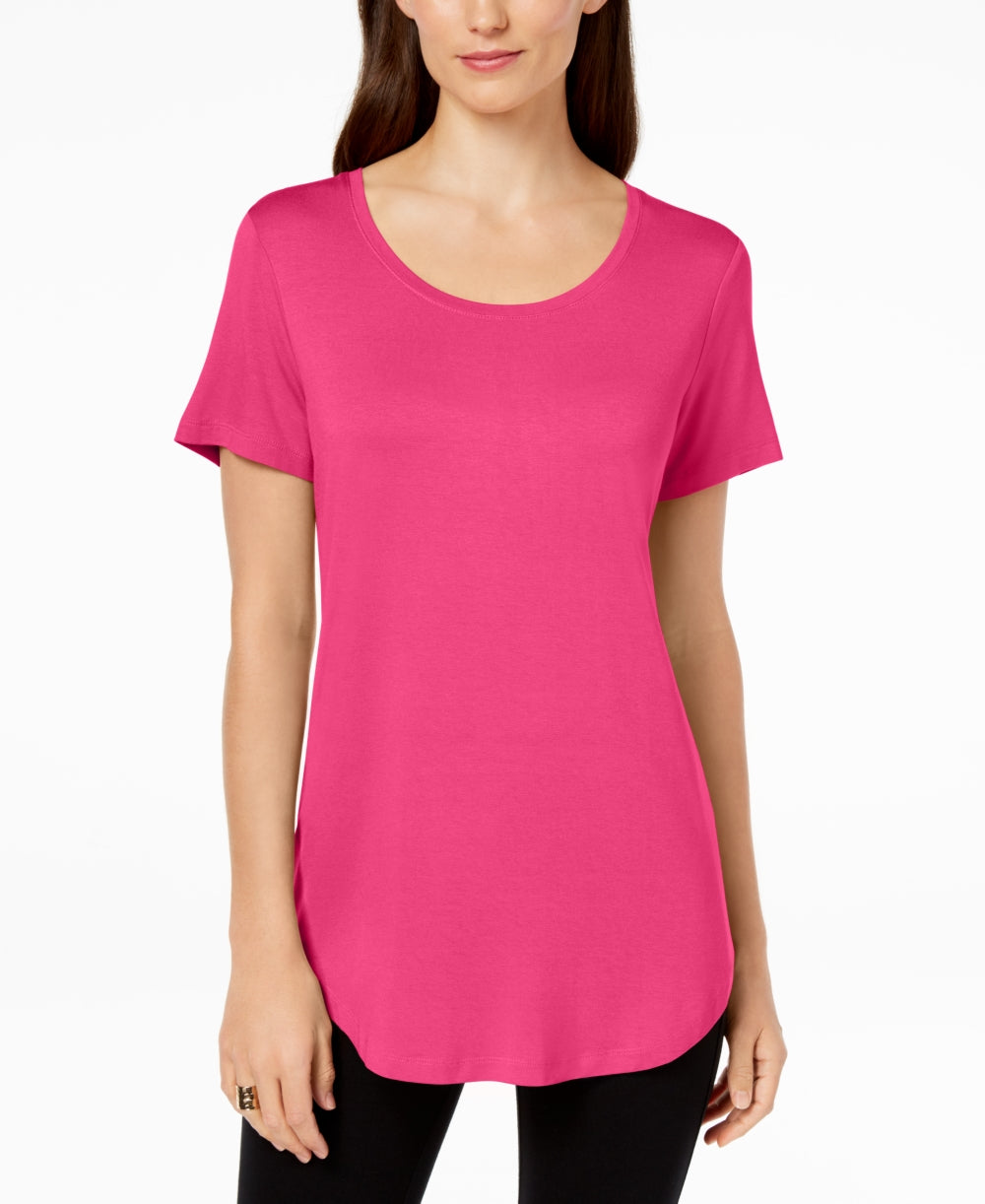 NOSOTOCK JM Collection Women's Scoop-Neck Top Pink Size Small