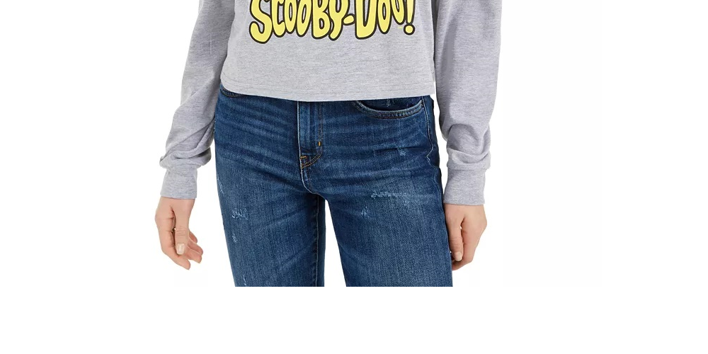 Warner Brothers Juniors' Scooby Doo T-Shirt Gray Size X-Small