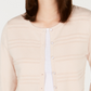 Charter Club Women's Petite Textured Cardigan Sweater -Pink  Size Petite Small