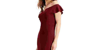 Betsy & Adam Women's Off-The-Shoulder Gown Bright Red Size 6