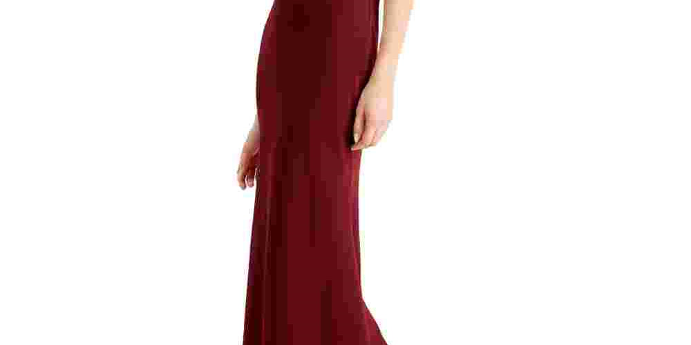 Betsy & Adam Women's Off-The-Shoulder Gown Bright Red Size 6