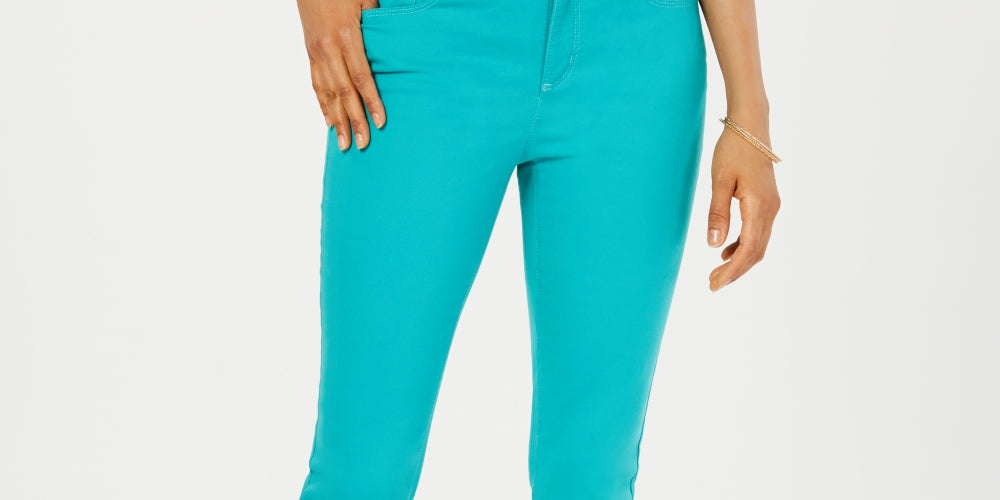 Charter Club Women's Tummy-Control Bristol Capri Jeans Blue Size 4