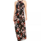 INC International Concepts Women's Women’S Floral-Print Halter Maxi Dress Black Size 12