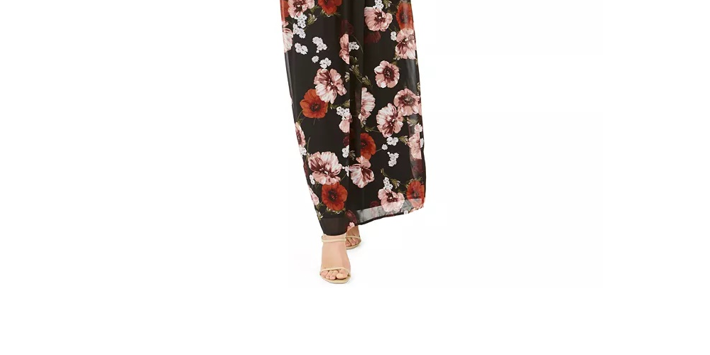 INC International Concepts Women's Women’S Floral-Print Halter Maxi Dress Black Size 12