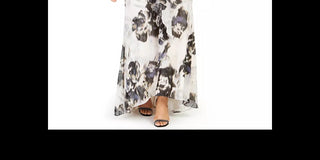 Calvin Klein Women's Plus Floral Print Chiffon Gown Pink Size 24W