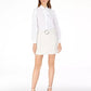 INC International Concepts Women's Brit Tweed Metallic A Line Skirt White Size 4