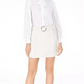 INC International Concepts Women's Brit Tweed Metallic A Line Skirt White Size 4