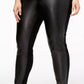 INC International Concepts Women's Faux Leather Front Casual Leggings Black Size 26W