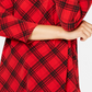 Charter Club Women's Blouse Ravishing Medium V Neck Plaid Red Size Medium