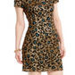Adrianna Papell Women's Sequined Animal Print Short Sleeve Dress  Black - Gold Size 8