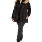 Calvin Klein Women's Faux Fur Trim Puffer Coat Black Size 2X