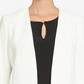 CeCe Women's Tie Sleeve Open Front Blazer White Size 10