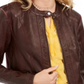 Style & Co Women's Perforated Garment Dyed Faux Leather Jacket Red Size Small