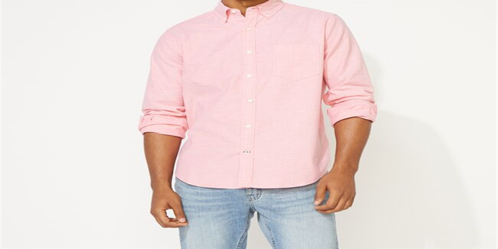 Nautica Men's Classic Fit Oxford Shirt Pink Size X-Large