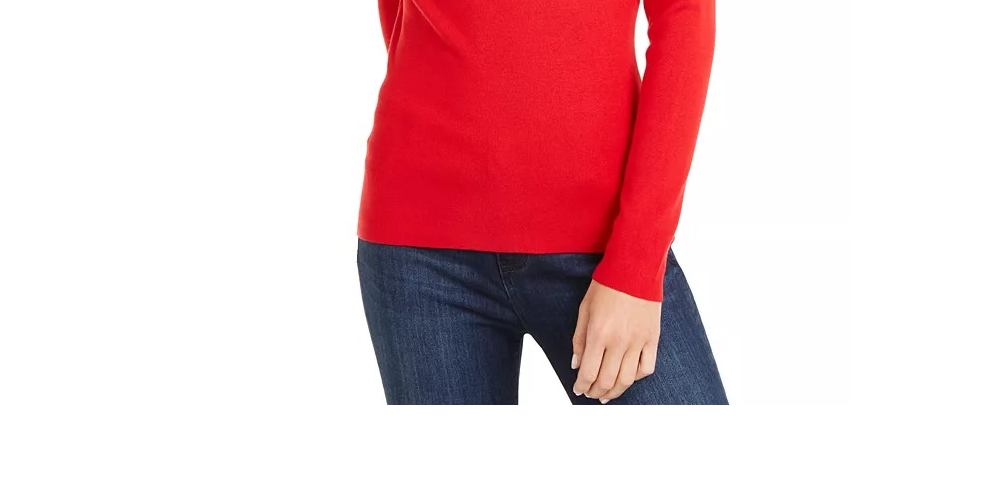 INC International Concepts Women's Twist Off The Shoulder Sweater Red Size X-Small