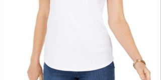 Charter Club Women's Supima Cotton Scoop Neck Tank Top White Size XL