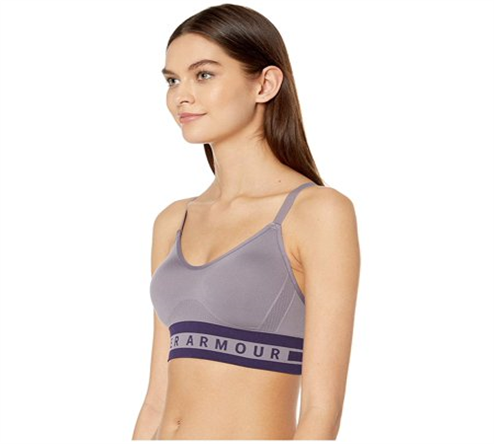 Under Armour Women's Intimates Low Impact Striped Everyday Sports Bra Purple Size X-Small