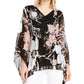 Alfani Women's Floral Print Ruched Top Black Size PS/M