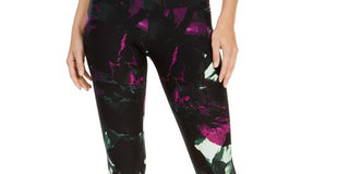 Calvin Klein Women's Performance Printed High-Waist Leggings Green Size XX-Large