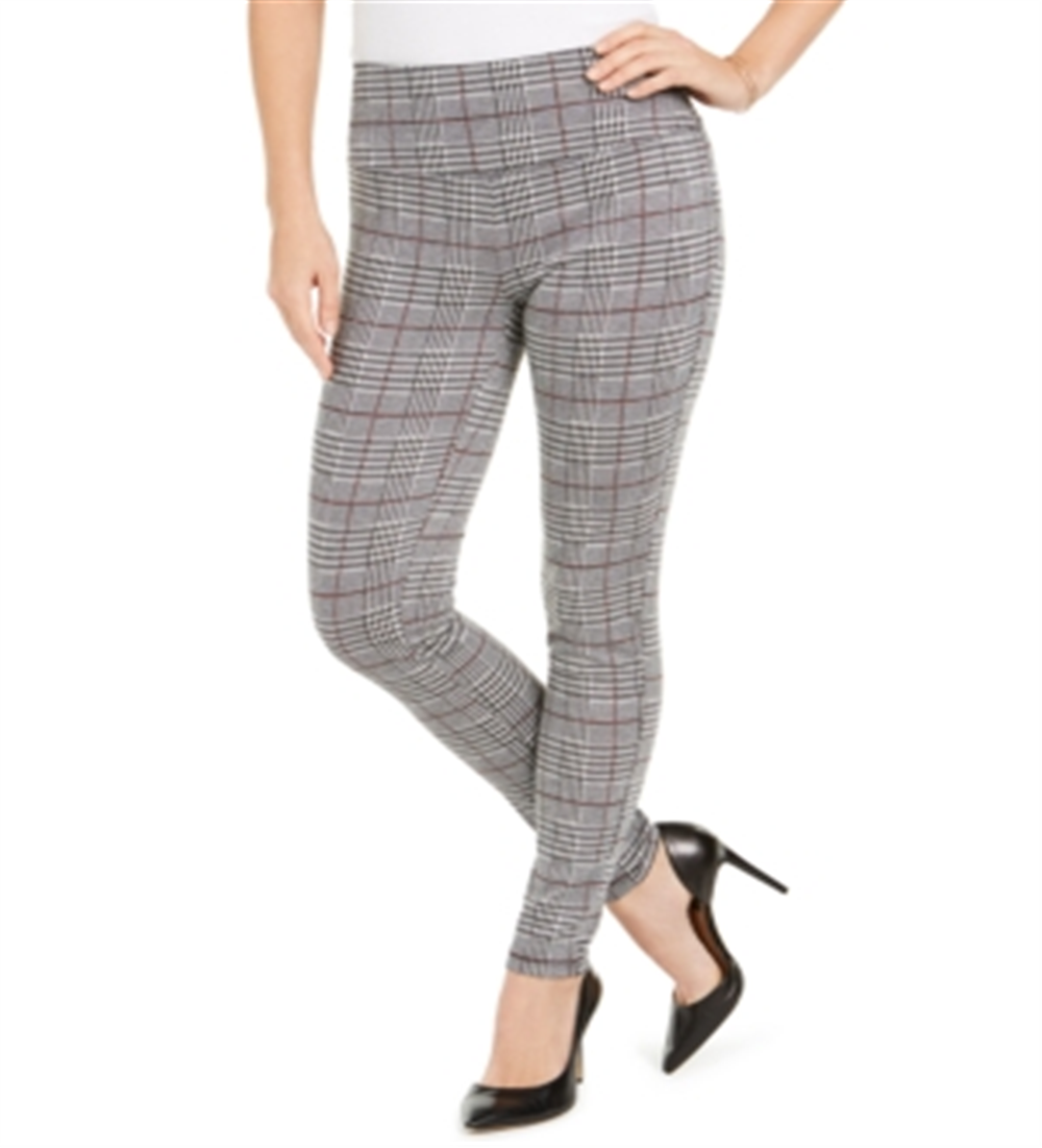 INC International Concepts Women's Glen Plaid Leggings Grey Size XX-Large