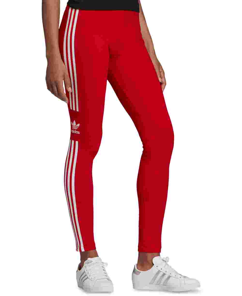 Adidas Women's 3 Stripes Logo Leggings Red Size X-Large