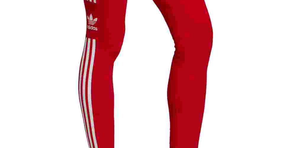 Adidas Women's 3 Stripes Logo Leggings Red Size X-Large