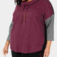 Calvin Klein Women's Performance Plus Cowlneck Colorblocked Top Wine/Black/grey Size 1X