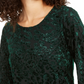Alfani Women's Velvet Burnout Top Green Size Medium