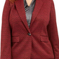 Nine West Women's Plus Size One-Button Jacquard Blazer Wine Size 18W