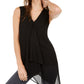 Alfani Women's Asymmetrical Draped Mesh Top Black Size X-Large