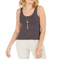 Style & Co Women's Cotton Tank Top Gray Size Small
