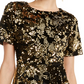 INC International Concepts Women's Sequin Dress Gold Size Petite