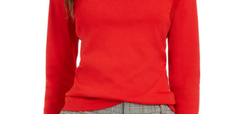 Charter Club Women's Pima Turtleneck Top Red Size XX-Large