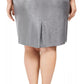 Kasper Women's Plus Size Metallic Pencil Skirt Silver Size 14W