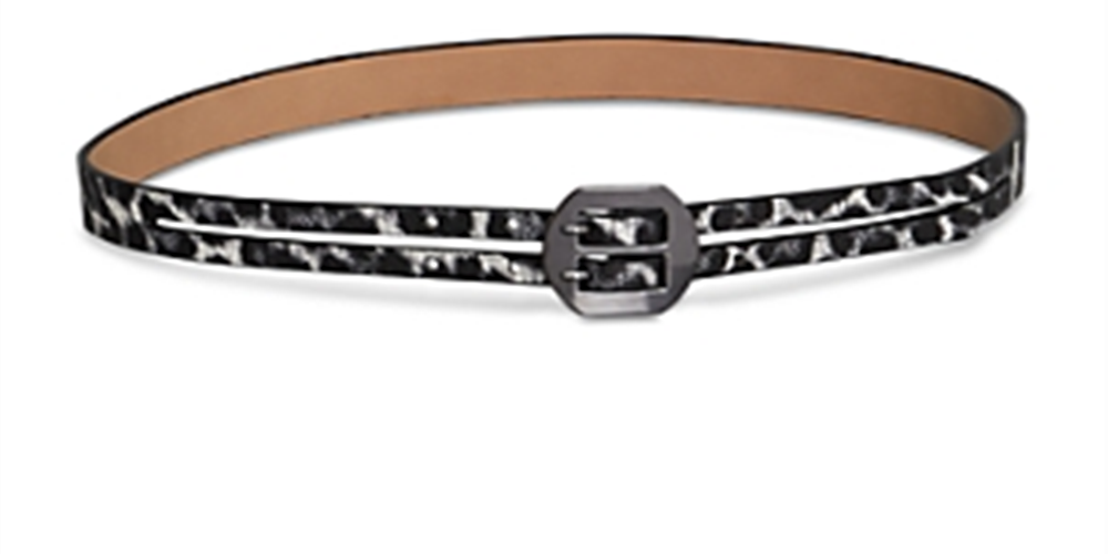 Bcbgeneration Leopard Print Faux Leather Belt Black Size M