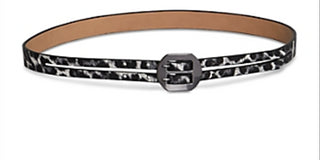 Bcbgeneration Leopard Print Faux Leather Belt Black Size M