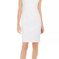 Kasper Women's Petites Jacquard Textured Cocktail Dress White Size 10 Petite