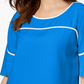 Alfani Women's Piped Flutter-Sleeve Top Blue Size Small