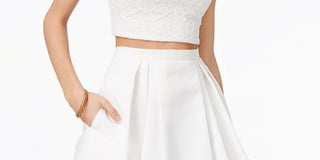 Teeze Women's Me 2-Pc. Lace Fit & Flare Dress White Size 11