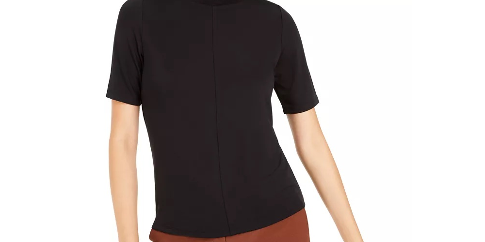 Bar III Women's Mockneck Top Black Size Medium