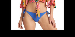 Billabong Women's Sun Creek Tie Hem Crop Top Yellow/Pink  Size Large