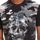 INC International Concepts Men's Camo Sequin Skull T-Shirt Black Size Large