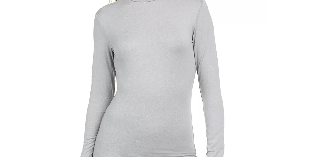 32 Degrees Women's Heat Cozy Warm Turtleneck Top Grey Size X-Small