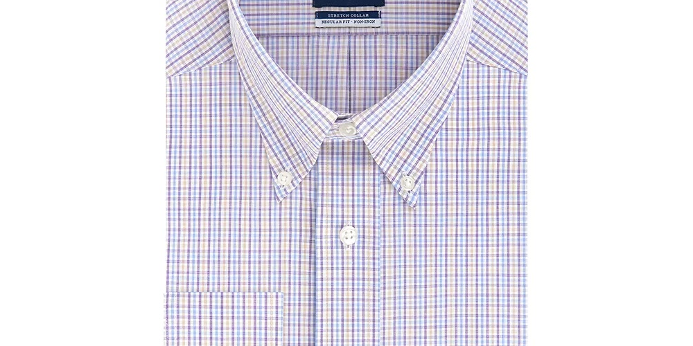 Eagle Men's Cotton Plaid Button-Down Shirt Violet twist Size 15X32-33